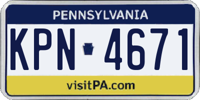 PA license plate KPN4671