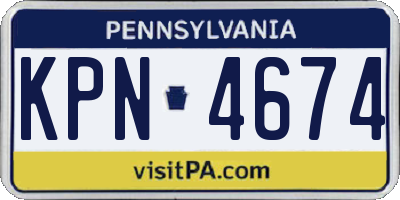 PA license plate KPN4674
