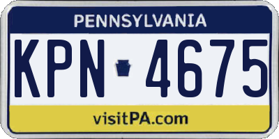 PA license plate KPN4675
