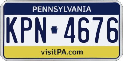 PA license plate KPN4676