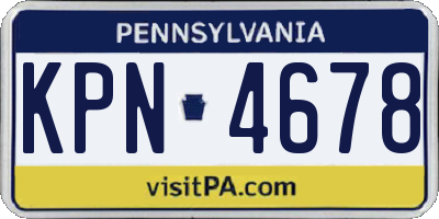 PA license plate KPN4678