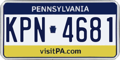 PA license plate KPN4681
