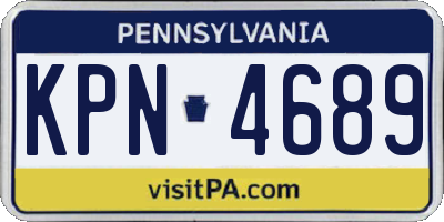 PA license plate KPN4689