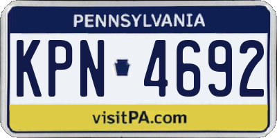 PA license plate KPN4692
