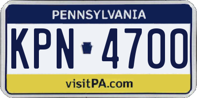 PA license plate KPN4700