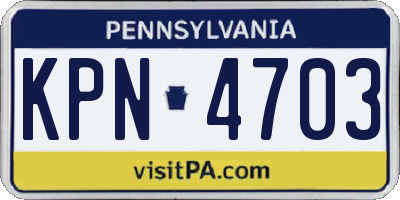 PA license plate KPN4703