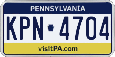 PA license plate KPN4704