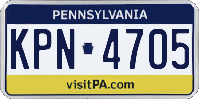 PA license plate KPN4705