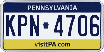PA license plate KPN4706