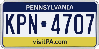 PA license plate KPN4707