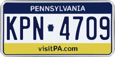 PA license plate KPN4709