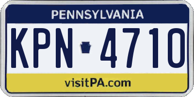 PA license plate KPN4710