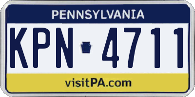 PA license plate KPN4711