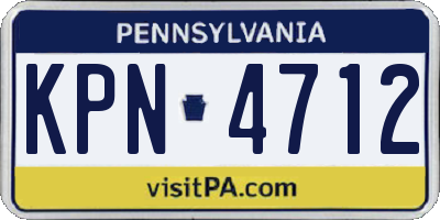 PA license plate KPN4712