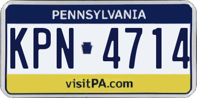 PA license plate KPN4714