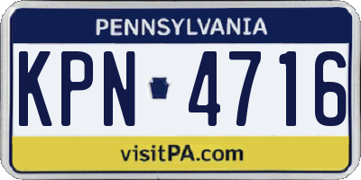 PA license plate KPN4716