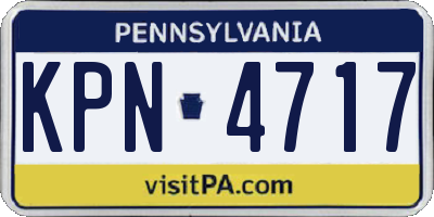 PA license plate KPN4717