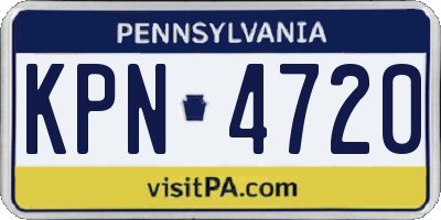 PA license plate KPN4720