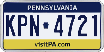 PA license plate KPN4721