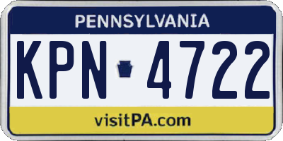 PA license plate KPN4722