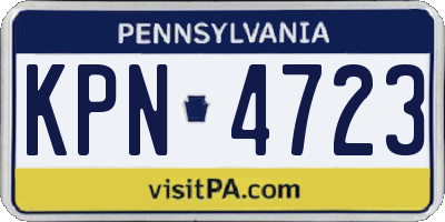 PA license plate KPN4723