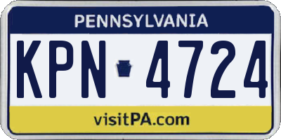 PA license plate KPN4724