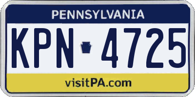 PA license plate KPN4725