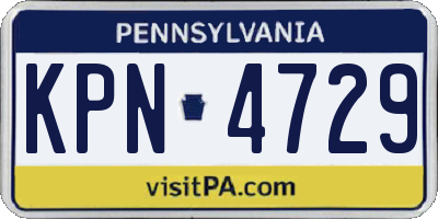 PA license plate KPN4729