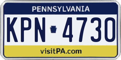 PA license plate KPN4730