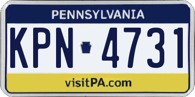 PA license plate KPN4731