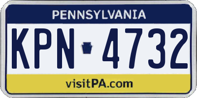 PA license plate KPN4732