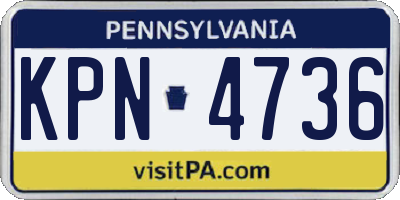 PA license plate KPN4736