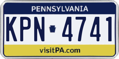 PA license plate KPN4741