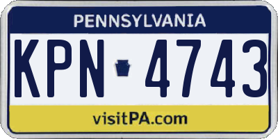 PA license plate KPN4743