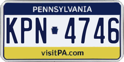 PA license plate KPN4746