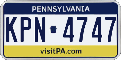 PA license plate KPN4747