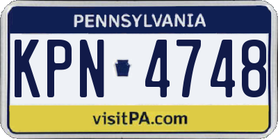 PA license plate KPN4748