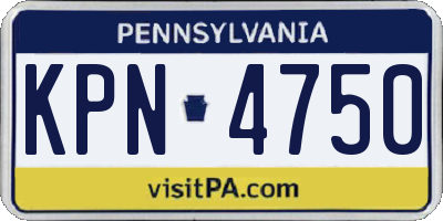 PA license plate KPN4750