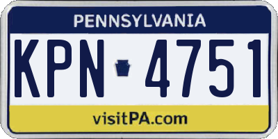 PA license plate KPN4751