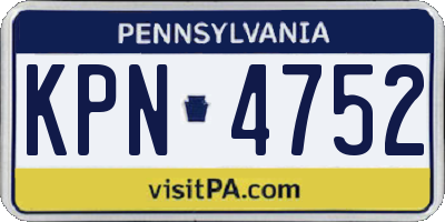 PA license plate KPN4752