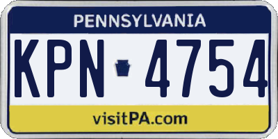 PA license plate KPN4754
