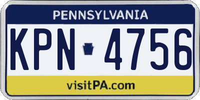 PA license plate KPN4756