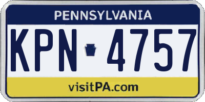 PA license plate KPN4757