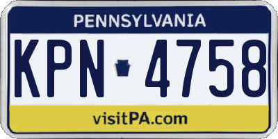 PA license plate KPN4758