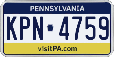 PA license plate KPN4759