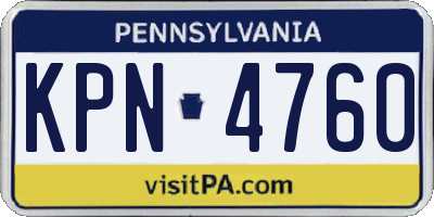 PA license plate KPN4760