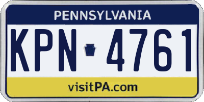PA license plate KPN4761