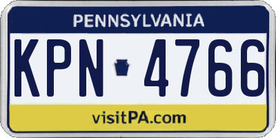 PA license plate KPN4766