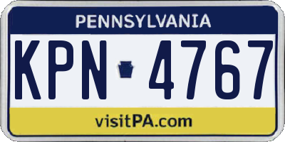 PA license plate KPN4767