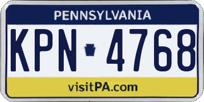 PA license plate KPN4768